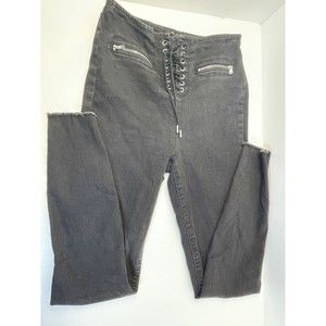 Wild Fable High Rise Skinny Womens Size 2 Black Jeans Laced Fly Dark Wash